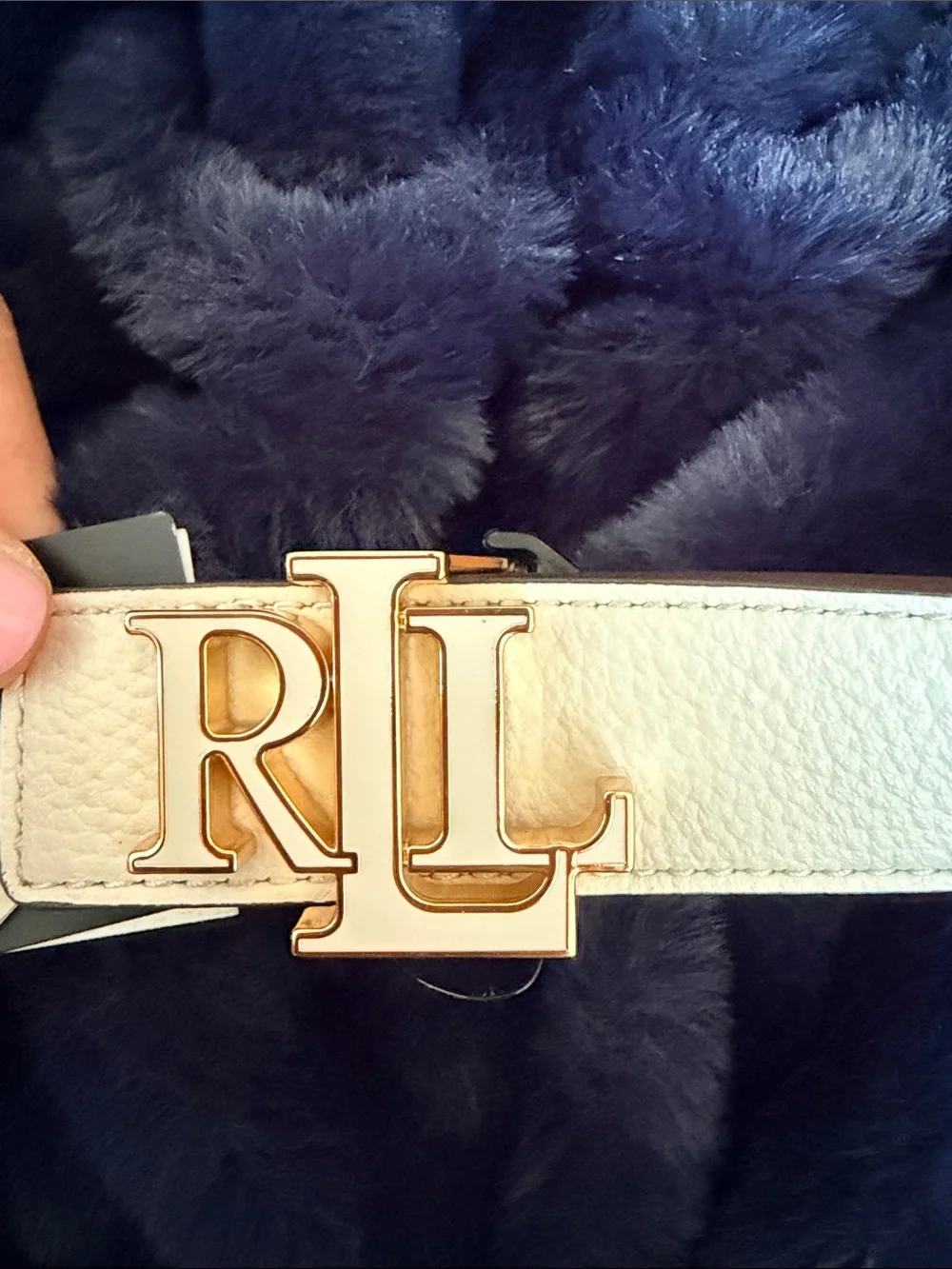 Ralph Lauren Logo Reversible Leather Wide Belt Size XL